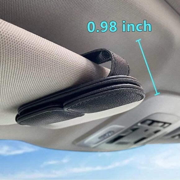 🤯5/$20🤯 Double Sunglasses Holder For Car Visor Clip Magnetic Leather NWT - Picture 5 of 6